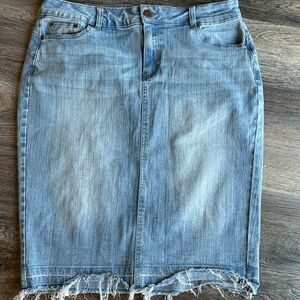 Labijou Blue Jean Denim Skirt Midi Light Wash Women’s EUC 2x XXL